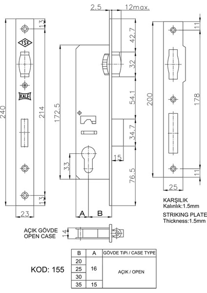 Silindirli Daire Kilidi Makarali 20 Mm Nikel 15520000002