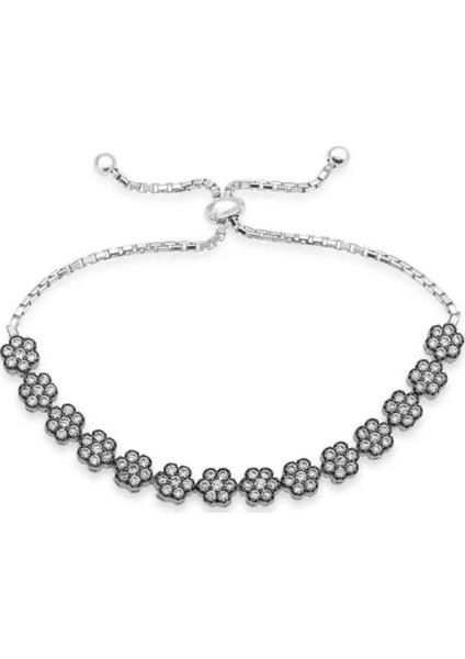 Gumush Gümüş Papatya Bayan Asansör Bileklik