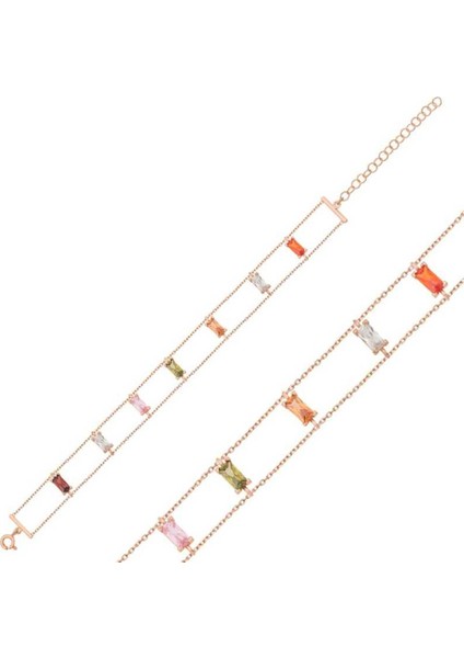 Gumush Gümüş Renkli Baget Taşlı Bayan Bileklik