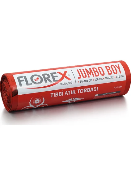 Jumbo Boy Tıbbi Atık Çöp Poşeti 80 x 110 Cm