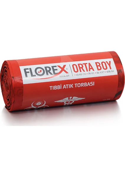 Orta Boy Tıbbi Atık Çöp Poşeti 55 x 60 Cm