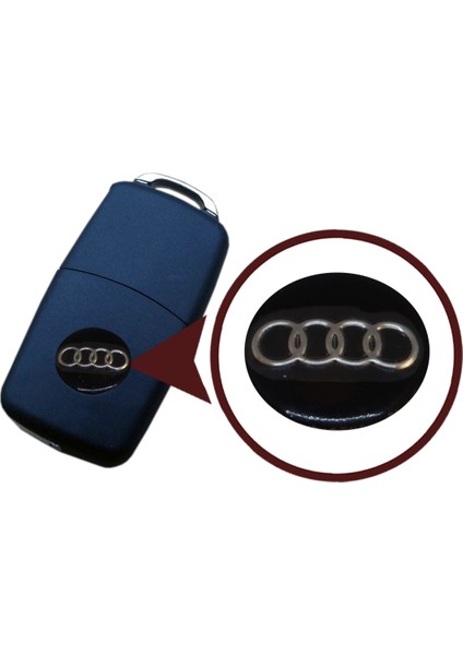 EDP835 Audi İçin 2 Adet Araç Anahtar Logo Amblemi 14 mm Çap