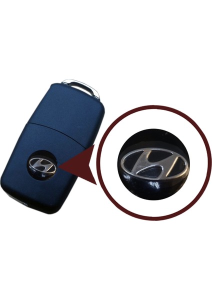 EDP840 Hyundai İçin 2 Adet Araç Anahtar Logo Amblemi 14 mm Çap