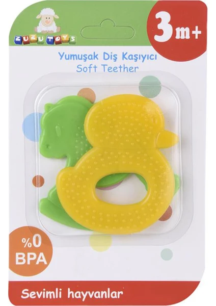 Zuzu Sevimli Hayvanlar Yumuşak Diş Kaşıyıcı 3 Ay+