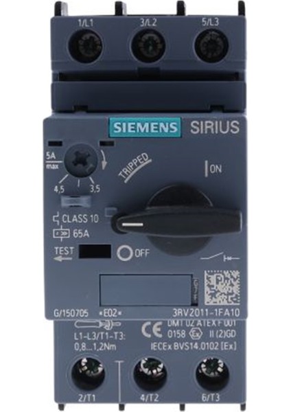 3Rv2011-1Fa10 - Sirius 3Rv2 Motor Koruma Şalteri 100Ka 3.5-5A