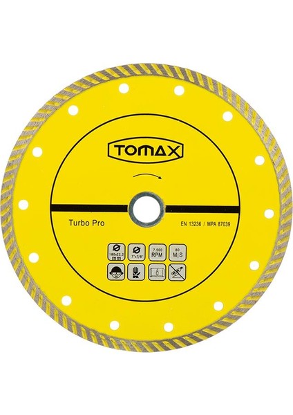 Turbo Elmas Mermer Kesici 115 Tomax Sarı