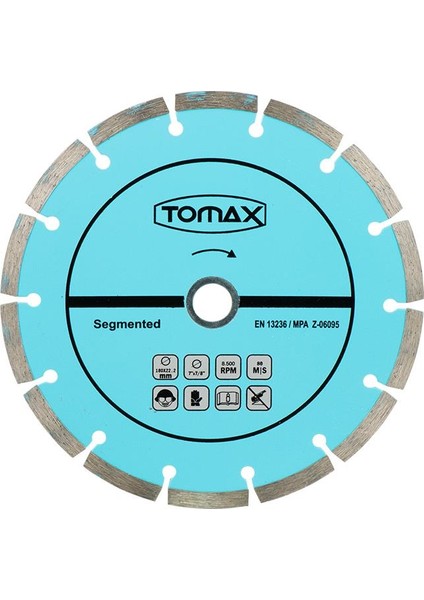 Segmentli Elmas Beton Kesici 180 Tomax Mavi