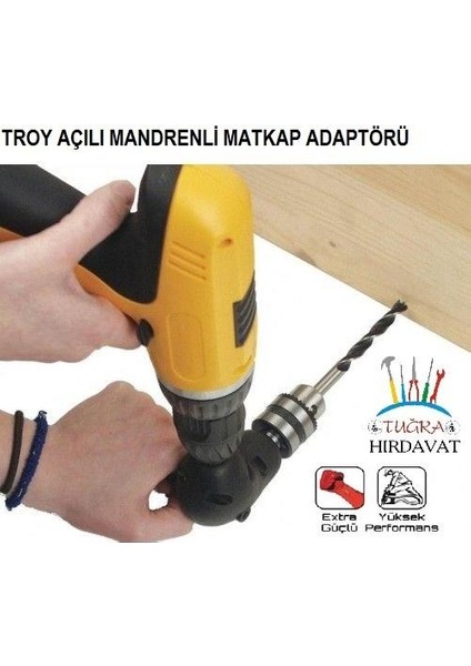 90000 Açılı Matkap Adaptörü Mandrenli Dar Mekan Matkap Ucu