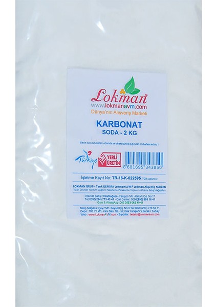 Lokman Avm Karbonat Soda 2 Kg Pkt