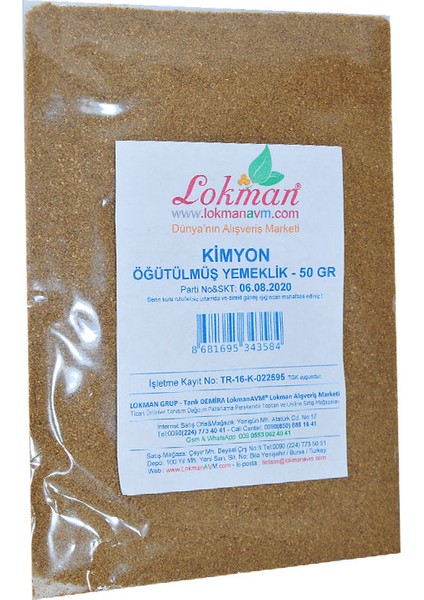 Lokman Avm Kimyon Öğütülmüş 50 gr Pkt