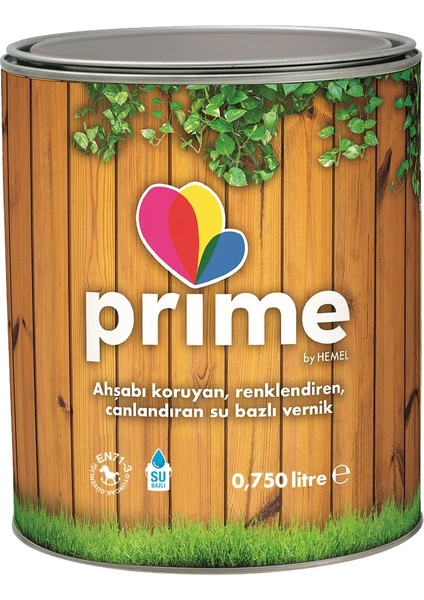 Hemel Prime Su Bazlı Koruyucu Vernik 0,75 Lt  Çam  Rengi