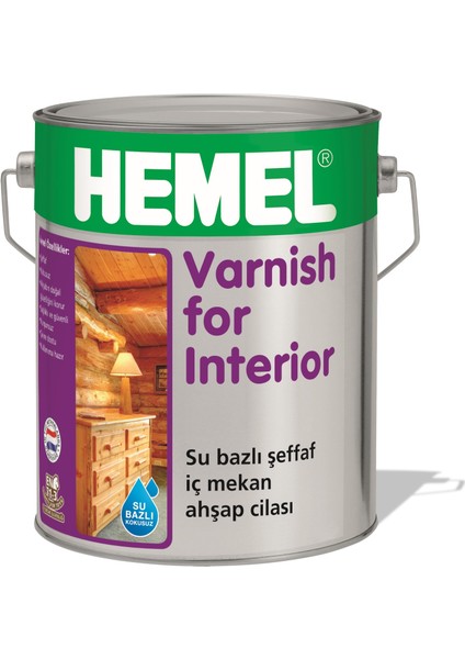 Varnish For İnterior 2.5 Lt Su Bazlı Şeffaf İç Mekan Ahşap Cilası