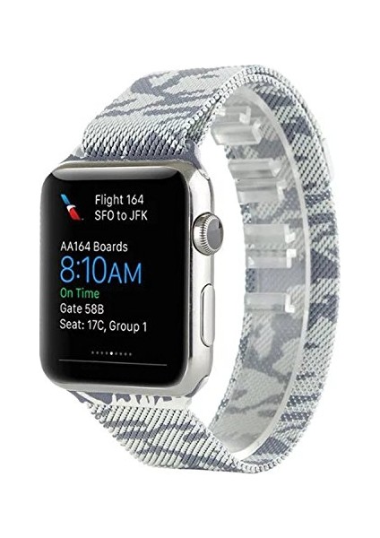 Akıllıphone Ally Apple Watch Uyumlu İçin 42Mm Metal Kayış Milano Loop Kamuflaj