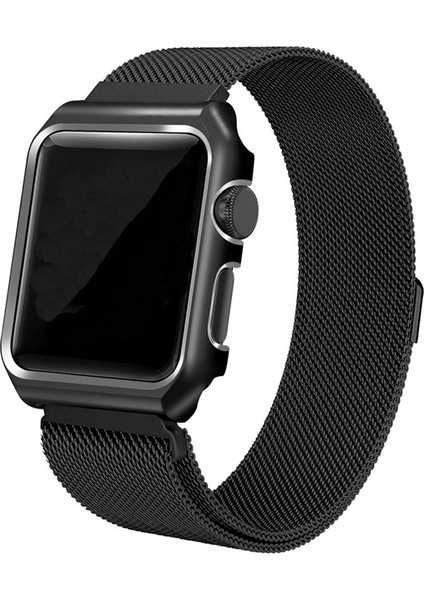 Akıllıphone Ally Apple Watch Uyumlu İçin 42Mm 1,2,3 Metal Kayış Milano Loop+Metal Kılıf