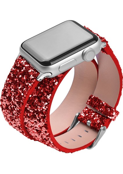 Ally Apple Watch Uyumlu İçin 1,2,3,Vers 38Mm Çift Tur Deri Kayış Sim İşlemeli Kayış