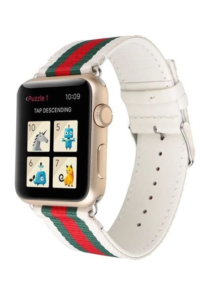 Ally Apple Watch Uyumlu İçin 1,2,3 42Mm Canvas Dokuma 3 Renk Kayış Kordon