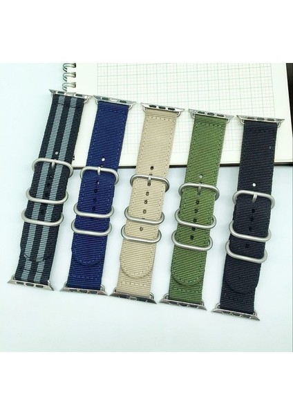 Ally Apple Watch Uyumlu İçin 38Mm 1,2,3 Nylon Kayış 3 Tokalı