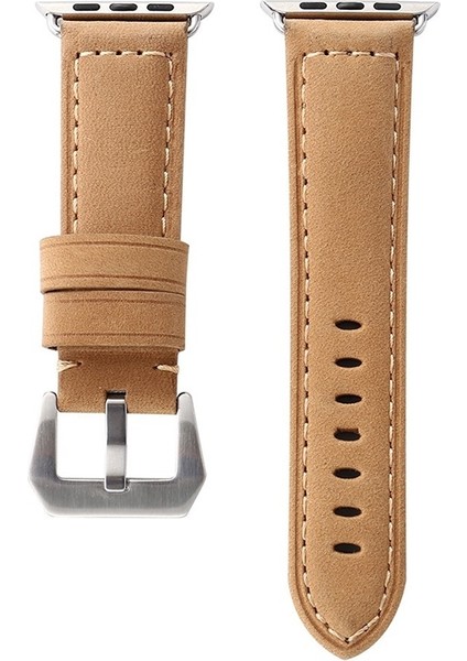 Akıllıphone Ally Apple Watch Uyumlu İçin 1,2,3 42Mm Retro Koyu Deri Kordon Kayış