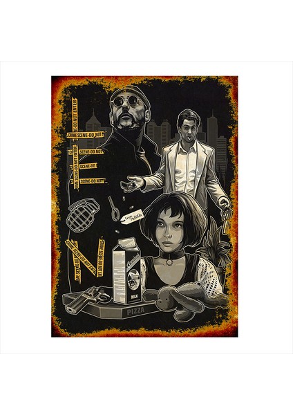Ahşap Tablo Leon Film Afişi