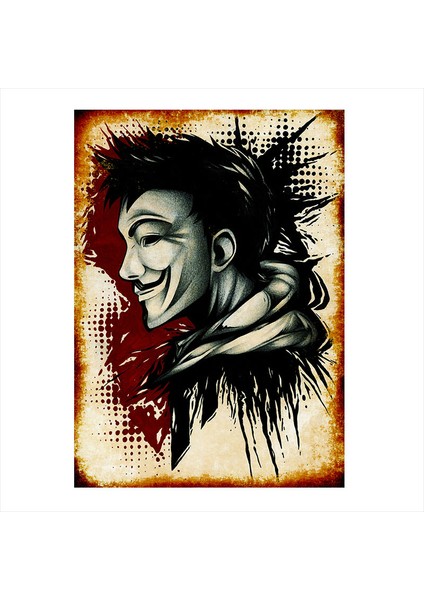 Ahşap Tablo Çizim V For Vendetta