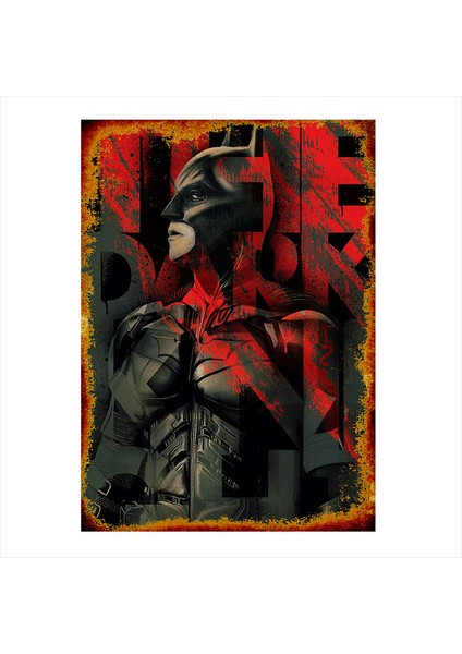 Ahşap Tablo Eskitilmiş Batman Posteri