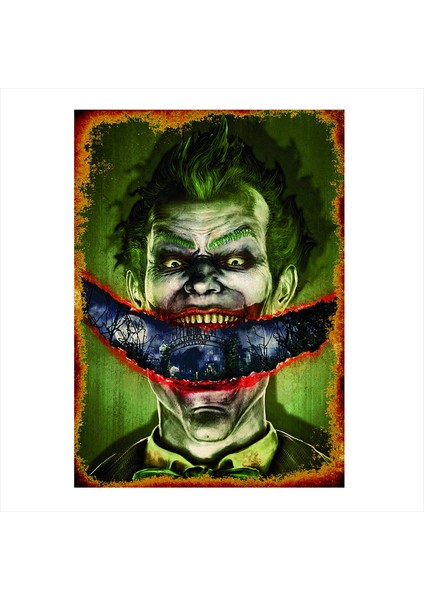 Ahşap Tablo Yeşil Zemin Joker Posteri