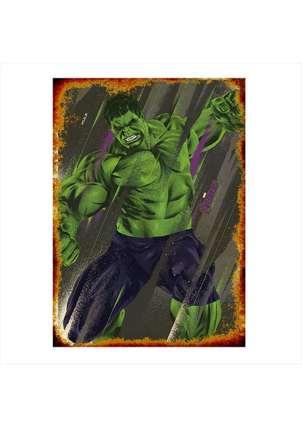Ahşap Tablo Hulk Yeşil Adam Poster