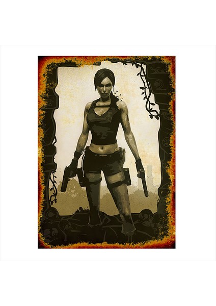 Ahşap Tablo Tomb Raider Lara Croft