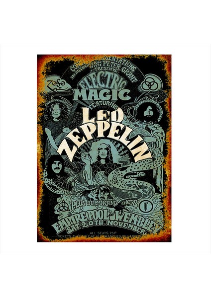 Ahşap Tablo Led Zeppelin Posteri