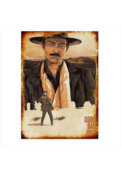 Ahşap Tablo İyi Kötü Çirkin Film Afişi