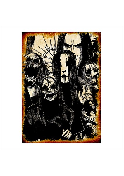 Ahşap Tablo Slipknot Posteri