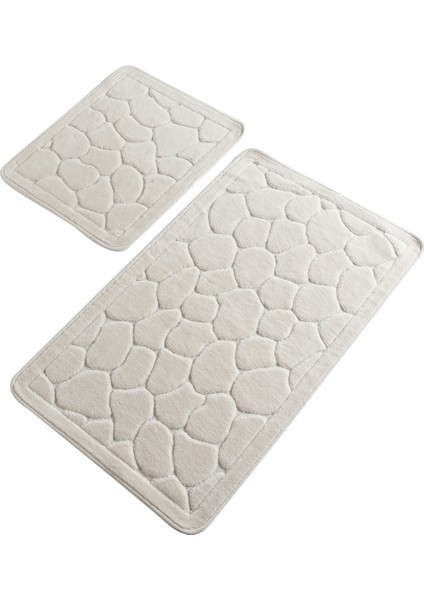 Lino Ekru Cotton 2 Li Set Banyo Halısı