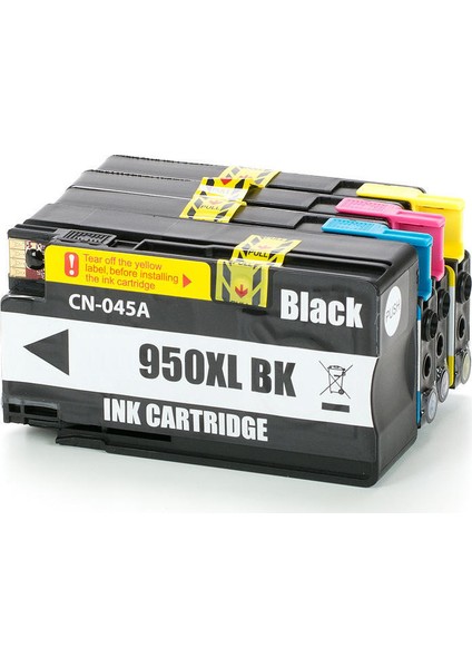 For Lexmark Hp Officejet Pro 8615 Kartuş Takım 4 Renk Set Cmyk Siyah; Sarı, Kırmızı, Mavi 950Xl, 951Xl