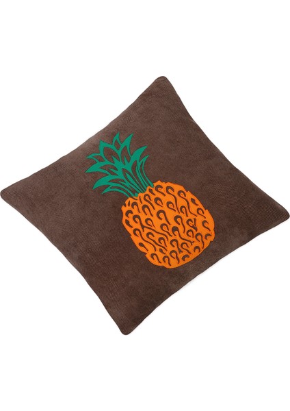 Kırlent Yastık Kılıfı Ananas Kahve 44X44