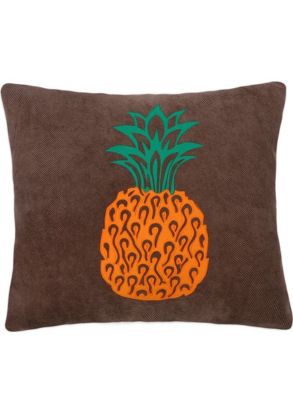 Kırlent Yastık Kılıfı Ananas Kahve 44X44
