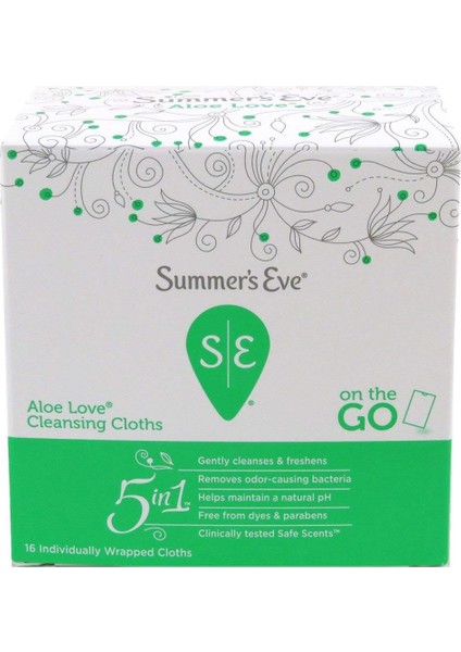 Summers Eve Aloe Love Özel Bölge Temizlik Mendili 16 Adet