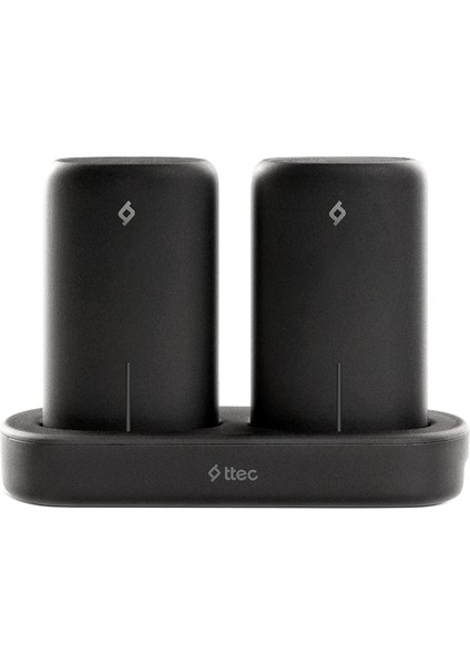 PowerStones Trio 5000 mAh Taşınabilir Şarj Aleti / Powerbank (2) ve Şarj İstasyonu Seti Siyah