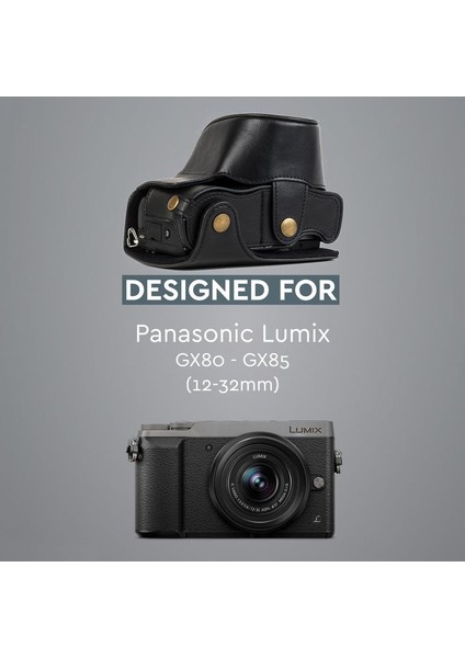 Panasonic Lumix DMC-GX80, GX85 Suni Deri Kamera Çantası