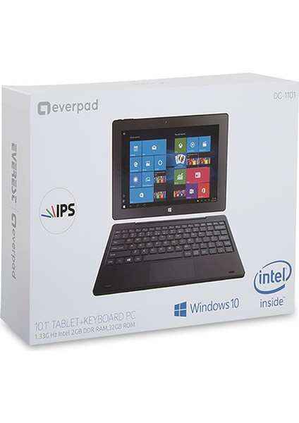 Everpad DC-1101 32GB 10.1" Klavyeli Tablet Siyah