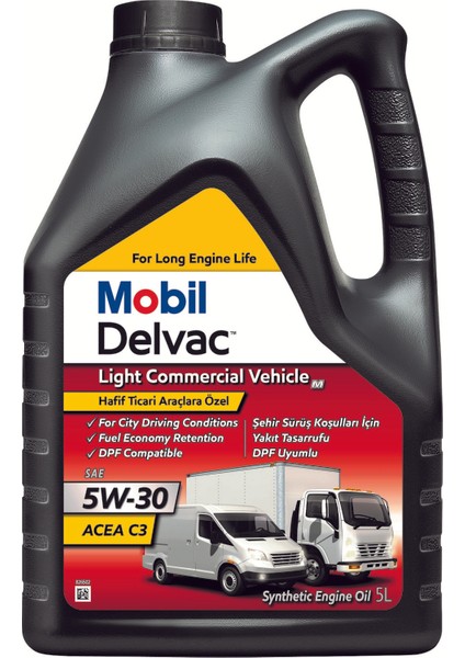 Delvac LCV M 5W-30 5 Litre Motor Yağı ( Üretim Yılı: 2023 )