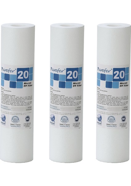 Global Water Solutions Kum ve Tortu Filtresi / 20 Mikron (3 Adet)