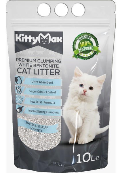 10 Litre Marsilya Sabunu Kokulu Bentonit Kedi Kumu
