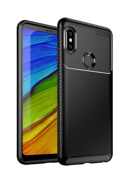 Xiaomi Redmi Note 5 Pro Kılıf Silikon Esnek Karbon Görünümlü Negro Kapak - Siyah