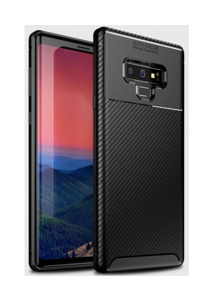 Samsung Galaxy Note 9 Kılıf Silikon Esnek Karbon Görünümlü Negro Kapak - Siyah