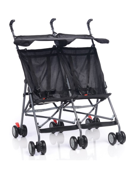3030 İkiz Pratik Bebek Arabası Siyah
