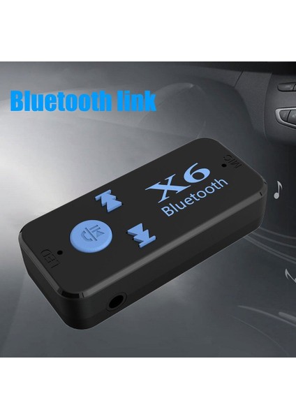 Case 4U Bluetooth Müzik Alıcısı 3.5 mm Aux Adaptör Araç Kiti 3in1 - Cyber AN-6999 X6