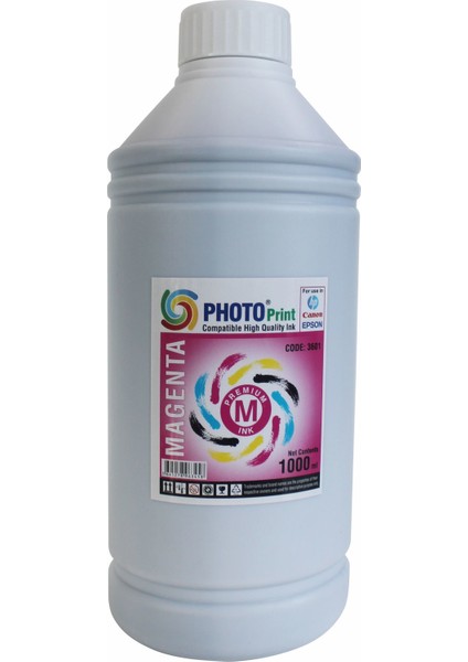 Canon G1400 - G2400 - G3400- Gı 490 Yazıcılar İçin Uyumlu 1000 Ml Kırmızı Mürekkep
