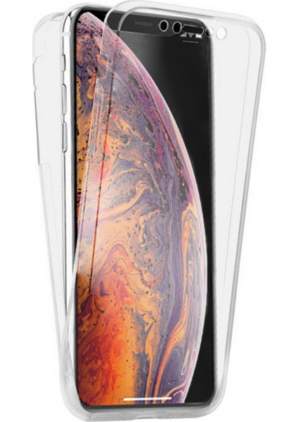 Apple iPhone XR (6.1'') Kılıf 6 tarafı tam full koruma 360 Clear Soft Şeffaf