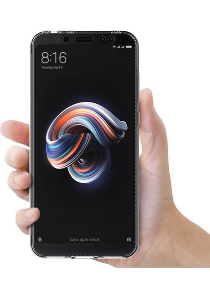 Xiaomi Redmi Note 5 Pro Kılıf 6 tarafı tam full koruma 360 Clear Soft Şeffaf