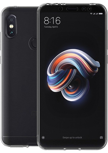 Xiaomi Redmi Note 5 Pro Kılıf 6 tarafı tam full koruma 360 Clear Soft Şeffaf